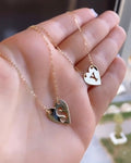 Collier grand Coeur avec lettre en Or18k