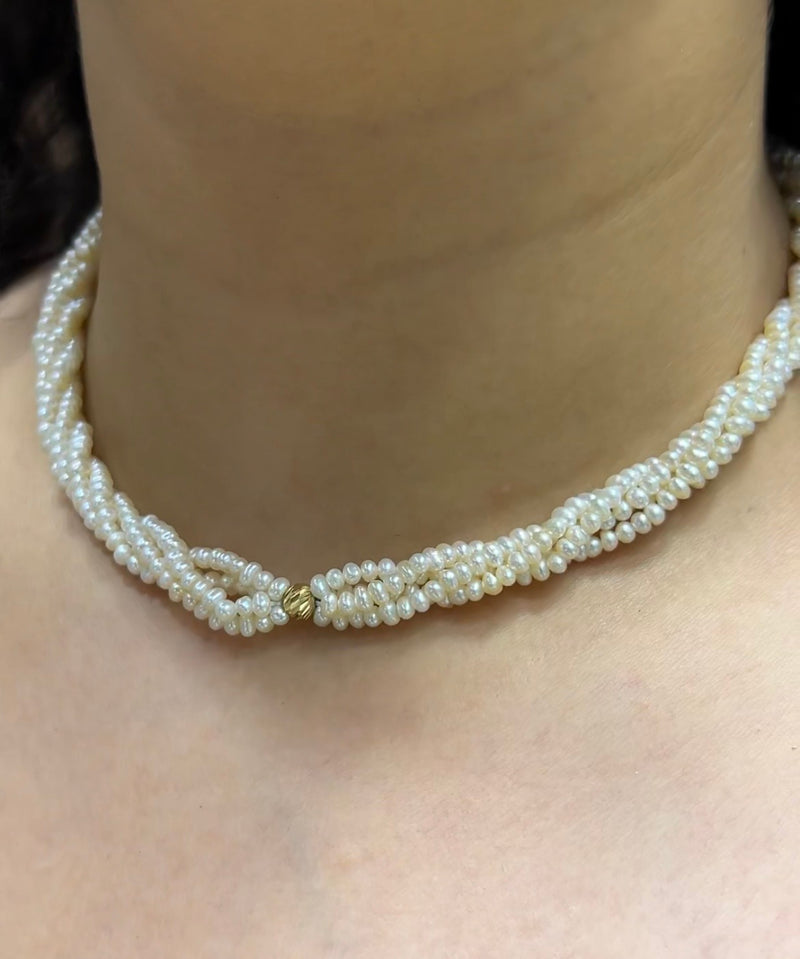 Collier jouhar naturelle avec grand boule en or18k